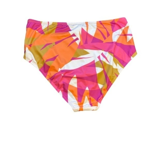 Kona Sol bikini bottom high waist Med coverage  hot pink orange New Sz XL (16) - Picture 1 of 7